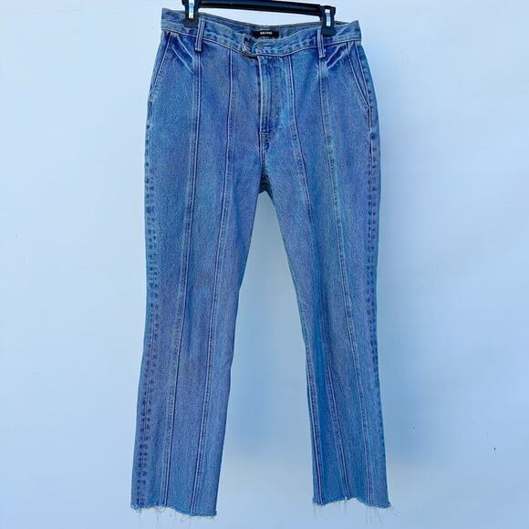 GRLFRND Monroe Catching Feelings Light Wash Seam Crop Mid-Rise Jeans Size 29 - Picture 3 of 11